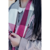 Велика бордова кашемірова хустка косинка в клітину CASHMERE